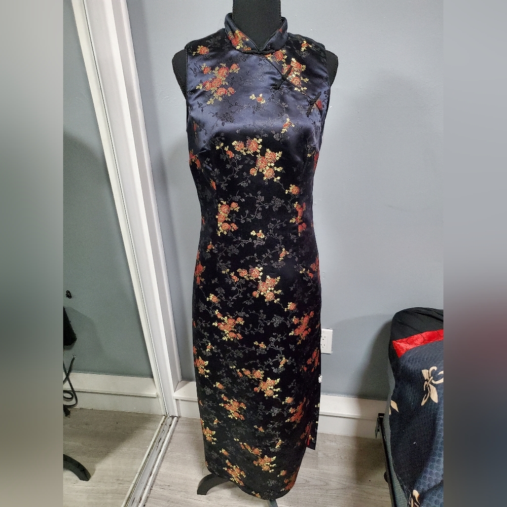 Vintage Robbie Bee Floral Print Japanese Style Dress sz 10